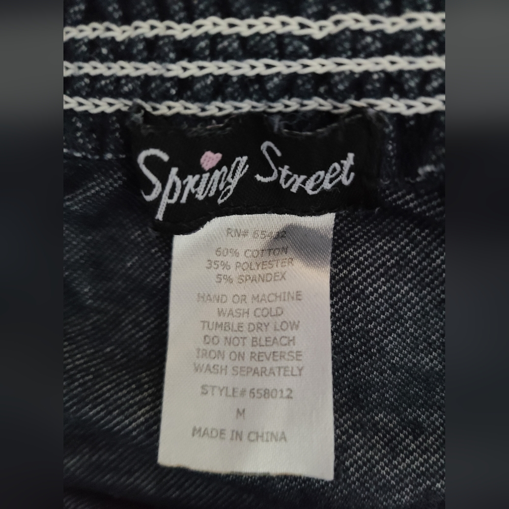SPRING STREET | STRAPLESS ROMPER WITH SMOCKING AT TOP & WAIST | SIZE MEDIUM - Picture 3 of 11
